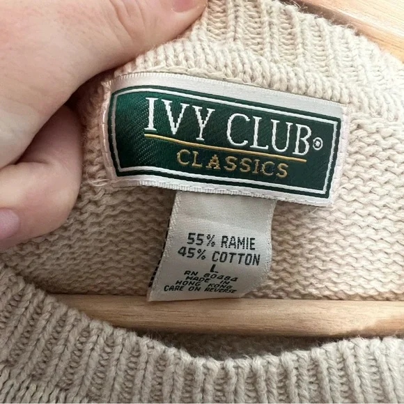 Ivy Club Classics Men’s Knit Crewneck Sweater Multicolor Block Pattern Large 90s - Picture 7 of 7